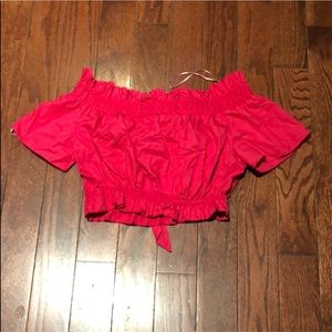 Red crop top